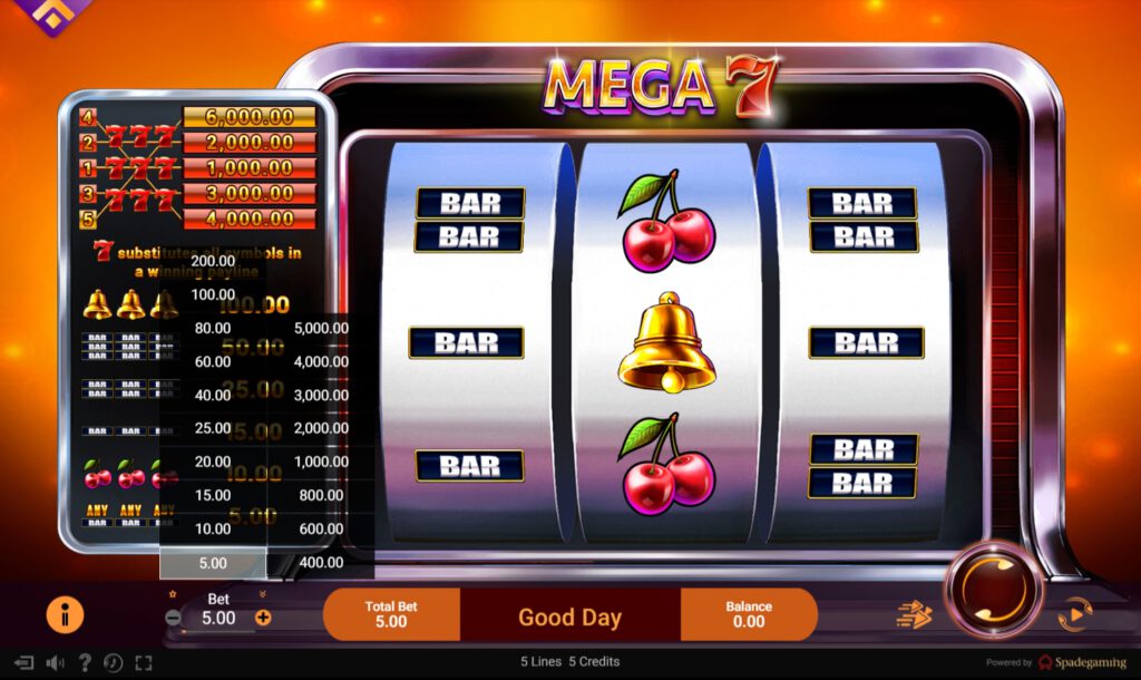 สรุปเกม Spadegaming : เมก้า 7