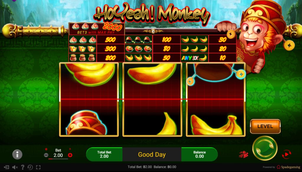 ฟีเจอร์พิเศษพิชิตโบนัสเกม Spade Gaming สล็อต โอ้เย้ มังกี้