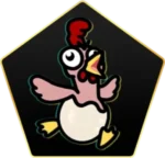 สัญลักษณ์ไก่สีชมพูในเกมสล็อต แสดงอัตราจ่ายสูงสุดอันดับ 4 เมื่อได้ 4 หลุมบนทองคนละ จะได้รับรางวัล x3.84 เท่าของยอดเดิมพัน
