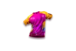 สัญลักษณ์เสื้อฟุตบอลสีชมพูสลับเหลืองในเกมสล็อต Futebol Fever แสดงรางวัลเมื่อปรากฏ 3 สัญลักษณ์ ได้ตัวคูณ x15