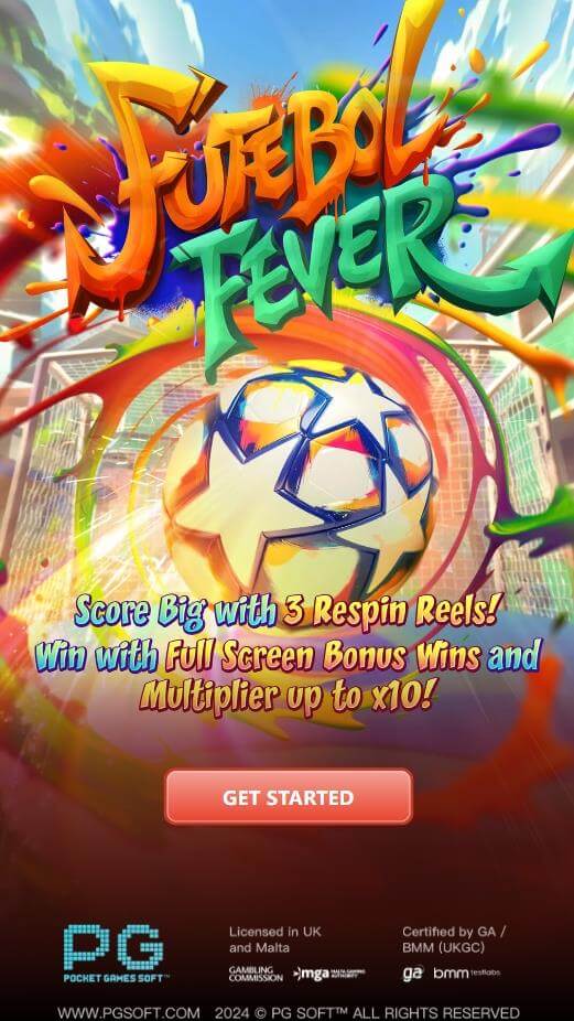 หน้าจอแนะนำเกมสล็อต Futebol Fever
