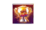 สัญลักษณ์ถ้วยรางวัลสีทองเรืองแสงในเกมสล็อต Futebol Fever แสดงรางวัลเมื่อได้เต็มวงล้อ มีตัวคูณสูงสุด x2000