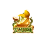 สัญลักษณ์ Scatter รูปเป็ดสีทองในเกม Jack The Giant Hunter ที่ใช้สำหรับฟีเจอร์โบนัสหรือฟรีสปิน