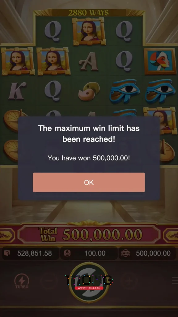 รางวัลสูงสุด (Max Win) ของเกม Museum Mystery แตก 500,000