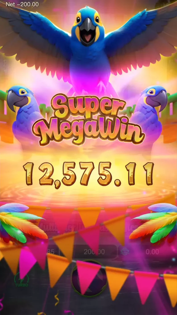 ภาพแสดงหน้าจอเกมสล็อต Wings of Iguaza ที่ได้รับรางวัล Super Megawin