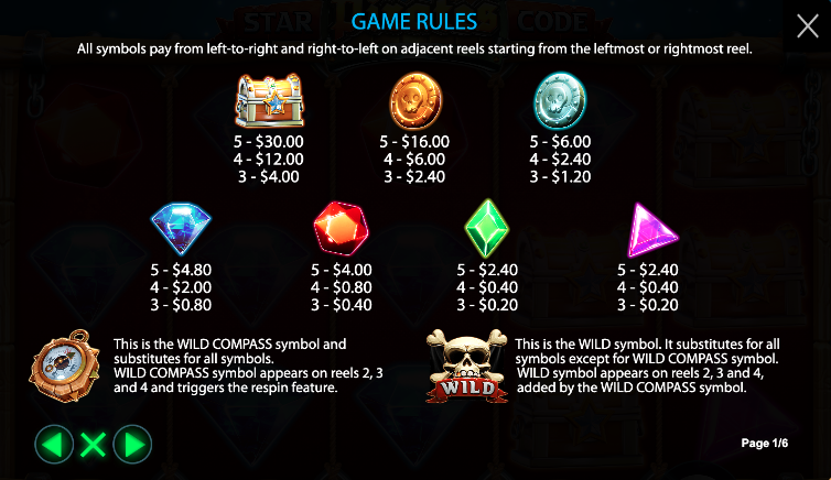 กฎระเบียบเกม PP SLOT Star Pirates Code