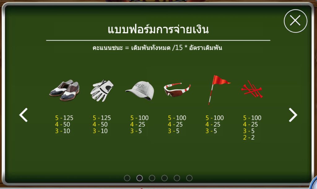 ฟีเจอร์พิเศษพิชิตโบนัสเกม กอล์ฟ