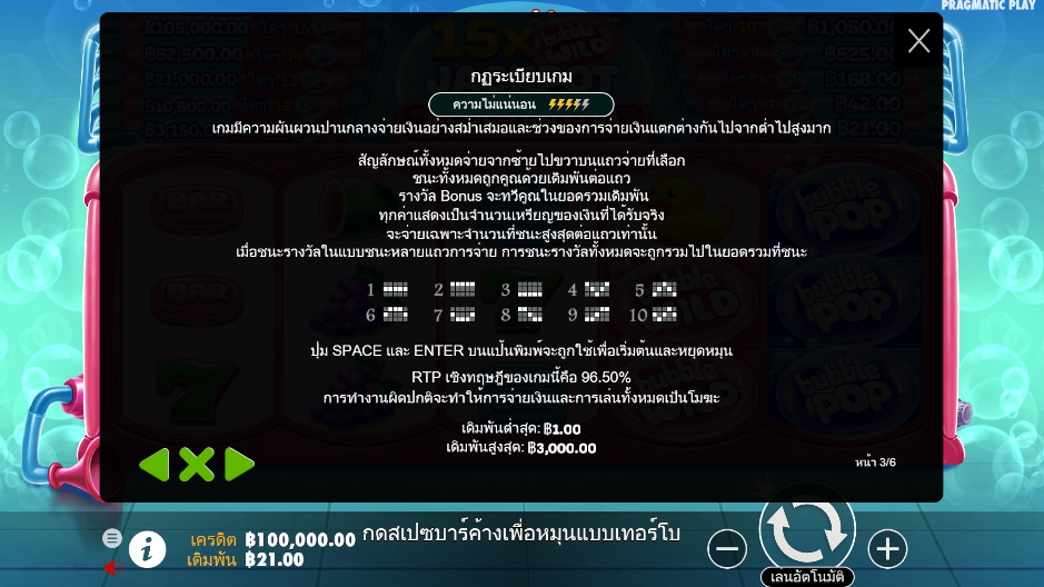 สรุปเกม สล็อต PP Bubble Pop
