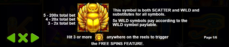 ฟีเจอร์พิเศษของเกมสล็อต PP SLOT Ancient Egypt Classic