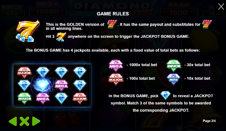 Diamond Strike ฟีเจอร์พิเศษของเกมสล็อต PP SLOT PG Slot เครดิตฟรี