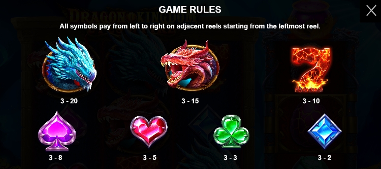 กฎระเบียบเกม PP SLOT Dragon Kingdom Eyes of Fire