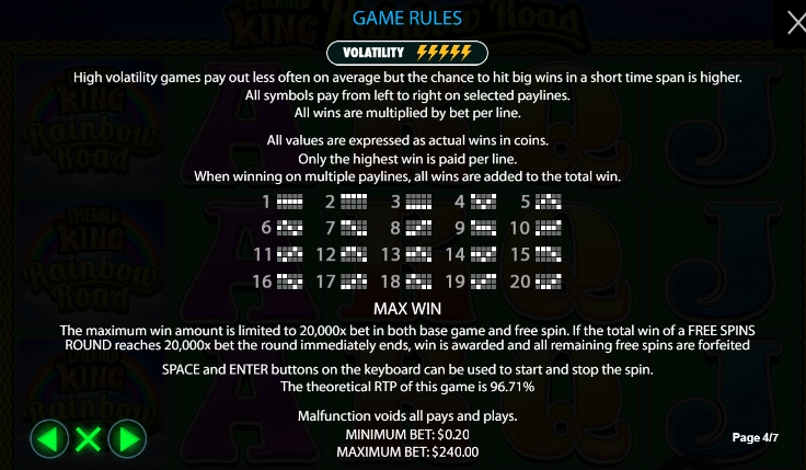 สรุปเกม สล็อต PP Emerald King Rainbow Road