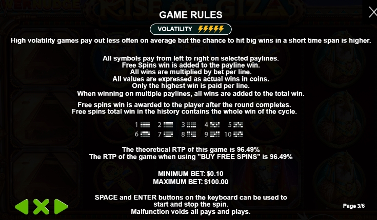 สรุปเกม สล็อต PP Rise of Giza PowerNudge