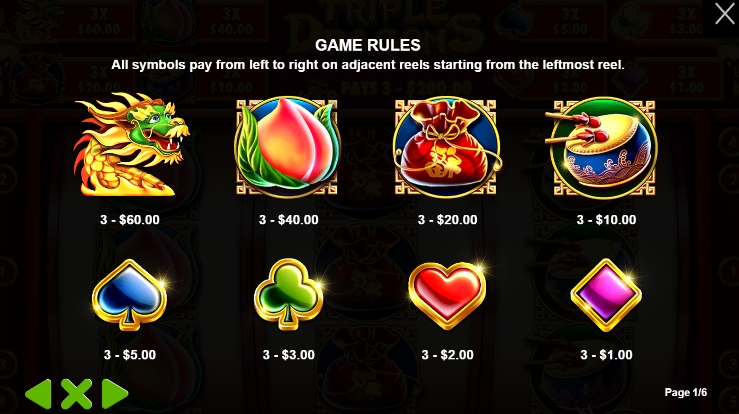 กฎระเบียบเกม PP SLOT Triple Dragons