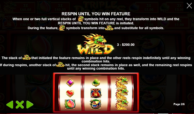 ฟีเจอร์พิเศษของเกมสล็อต PP SLOT Triple Dragons