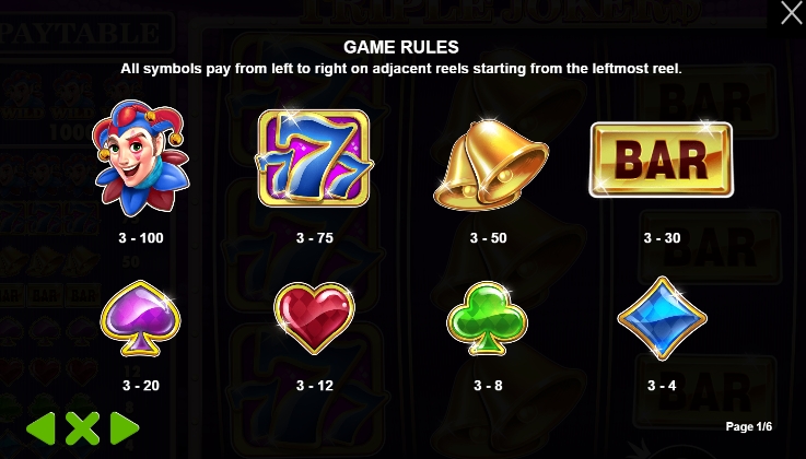 กฎระเบียบเกม PP SLOT Triple Jokers