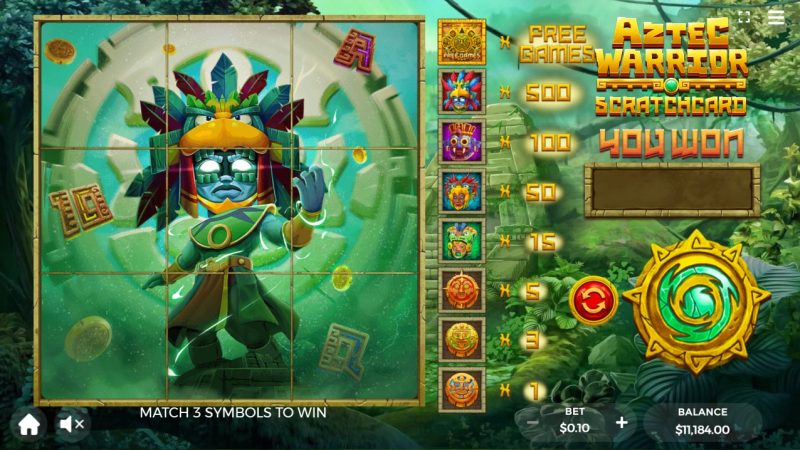 Aztec Warrior Scratchcard Dragongaming pgslot-slot ฟรีเครดิต