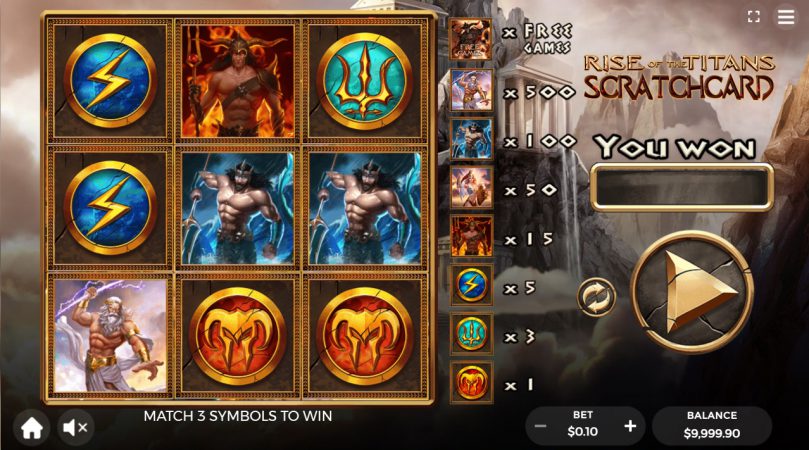 Rise of the Titans Scratchcard dragon gaming pgslot-slot ฟรีเคดริต